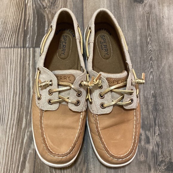 Sperry Top Sider Memory Foam Gold Laced Shoes Women’s 6.5 - Picture 2 of 8